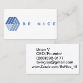 CARTE DE VISITE SOYEZ GENTIL (Devant / Derrière)