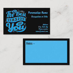 Carte De Visite Soyez la meilleure version de votre citation Blue 