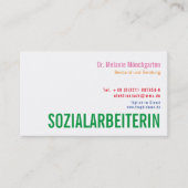Carte De Visite Sozialarbeiterin travailleur social (Devant)
