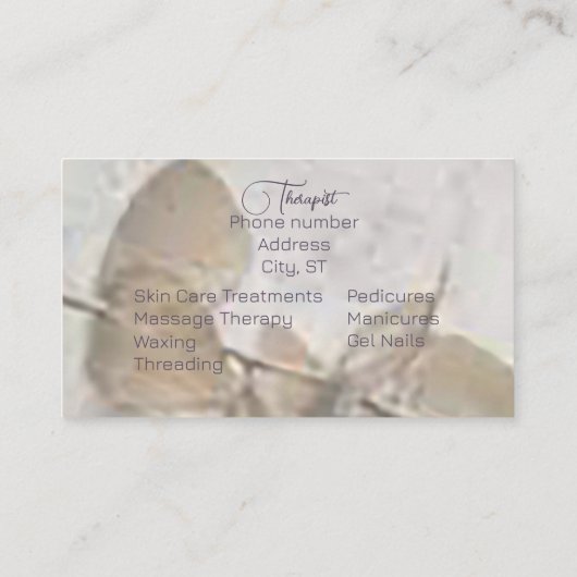 Carte de visite Spa (Dos)