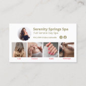 Carte De Visite Spa 4 Photo Médias sociaux Code QR (Devant)