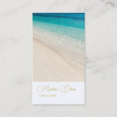 Carte De Visite Spa Blue Beach Sea Travel Gold (Devant)