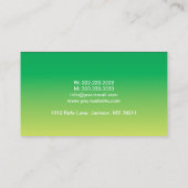Carte De Visite Spa curatif vert de psychologue et jaune élégant (Dos)