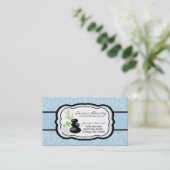 Carte de visite Spa Damask bleu clair Hot Stations (Debout devant)