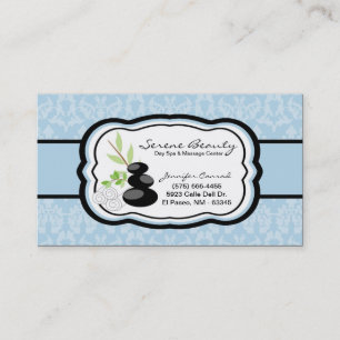 Carte de visite Spa Damask bleu clair Hot Stations