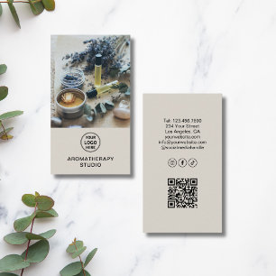 Carte De Visite Spa d'aromathérapie Logo personnalisé QR Professio
