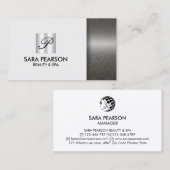 Carte De Visite Spa de Beauté Élégant Monogramme (Devant / Derrière)