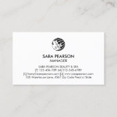 Carte De Visite Spa de Beauté Élégant Monogramme (Dos)