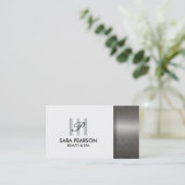 Carte De Visite Spa de Beauté Élégant Monogramme (Debout devant)