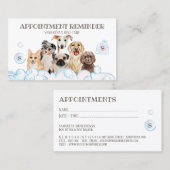 Carte De Visite Spa de chien assis Bain Grooming Rendez-vous Rappe (Devant / Derrière)