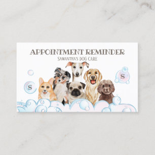 Carte De Visite Spa de chien assis Bain Grooming Rendez-vous Rappe
