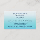 Carte de visite Spa de chien de chien de taille (Dos)