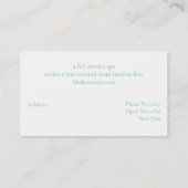 Carte De Visite Spa de dessin animé (Dos)