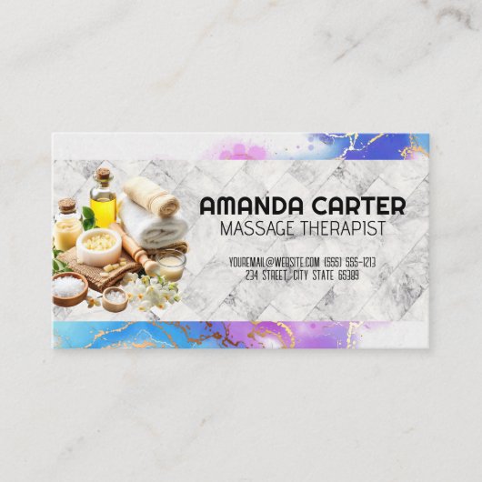 Carte De Visite Spa de jour | Huiles et sels (Devant)