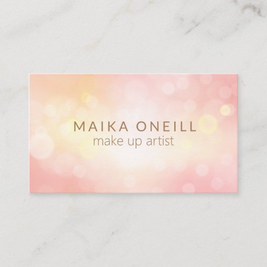 Carte De Visite spa de jour professionnel Blush Pink Bokeh de luxe (Devant)