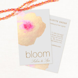 Carte De Visite Spa de salon d'aquarelle or Floral