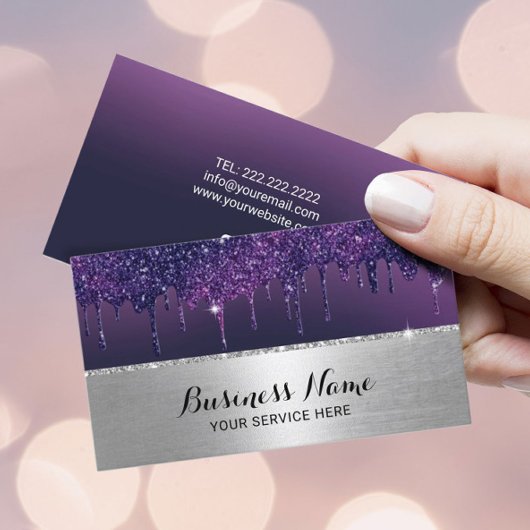 Carte De Visite Spa de salon de beauté bordé d'argent moderne pour