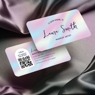 Carte De Visite Spa de salon Holographique QR Code maquillage