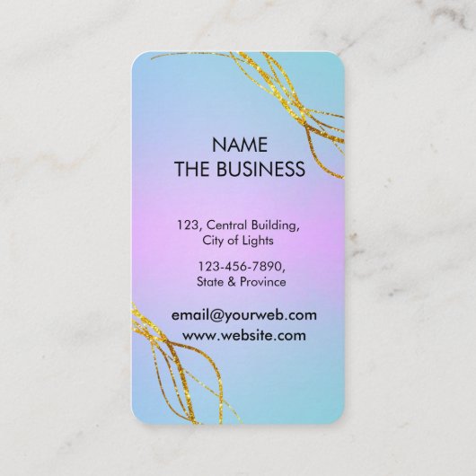 Carte De Visite Spa de salon violet pour ciseaux dorés (Dos)