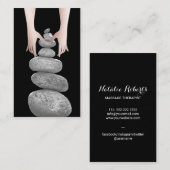 Carte De Visite Spa de santé des mains de massothérapie Balanced R (Devant / Derrière)