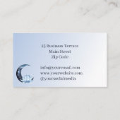 Carte De Visite Spa de santé Lune de fleurs de Lotus Bleu (Dos)