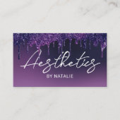 Carte De Visite Spa de soins de la peau Esthétique Élégant Purple (Devant)