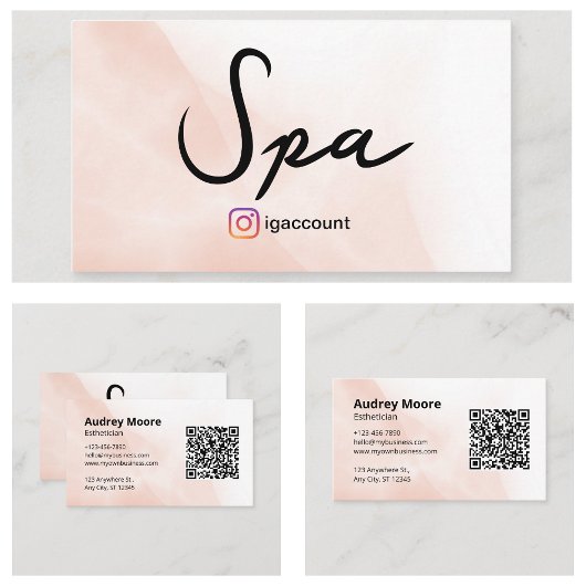 Carte De Visite Spa d'esthéticienne à l'aquarelle