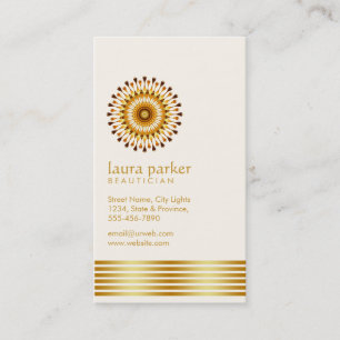 Carte De Visite Spa d'or de santé de méditation de yoga de fleur