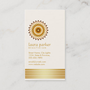 Carte De Visite Spa d'or de santé de méditation de yoga de fleur