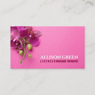 Carte De Visite Spa d'orchidée Salon Aromathérapie Massage