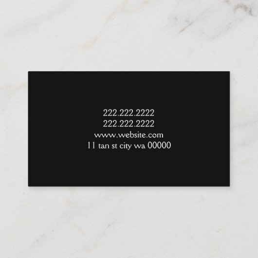 Carte de visite Spa du salon de bronzage (Dos)