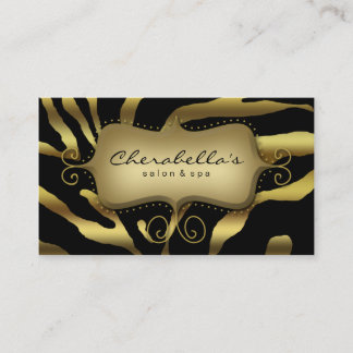 Carte de visite Spa du salon rétro Zebra Gold