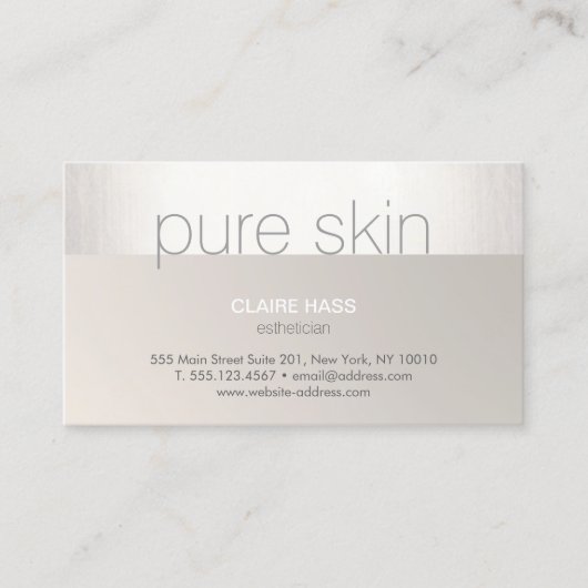 Carte De Visite Spa Esthétique moderne Silver Taupe (Devant)