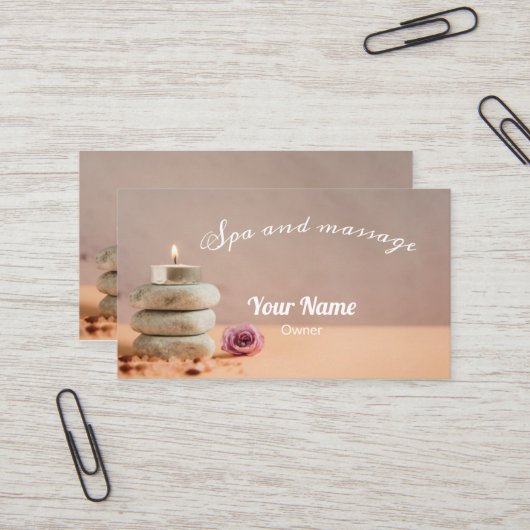 Carte De Visite Spa et massage (Devant/Arrière en situation)
