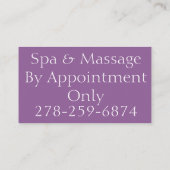 Carte De Visite Spa et massage (Dos)