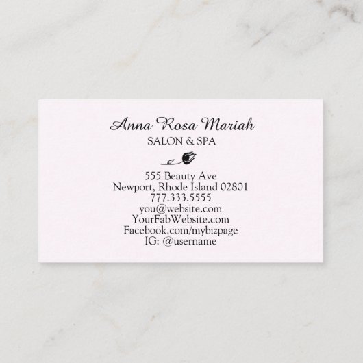 Carte De Visite *~* Spa et salon Aquarelle Abstraite Artsy Trendy (Dos)