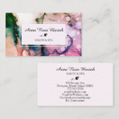 Carte De Visite *~* Spa et salon Aquarelle Abstraite Artsy Trendy (Devant / Derrière)