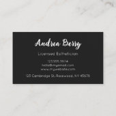 Carte De Visite Spa et Salon Esthétique Noir et Blanc (Dos)