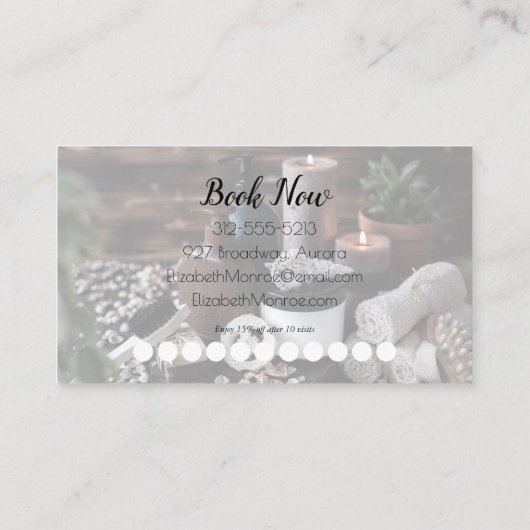 Carte De Visite Spa Handwritten Script Calligraphy Loyalty (Dos)