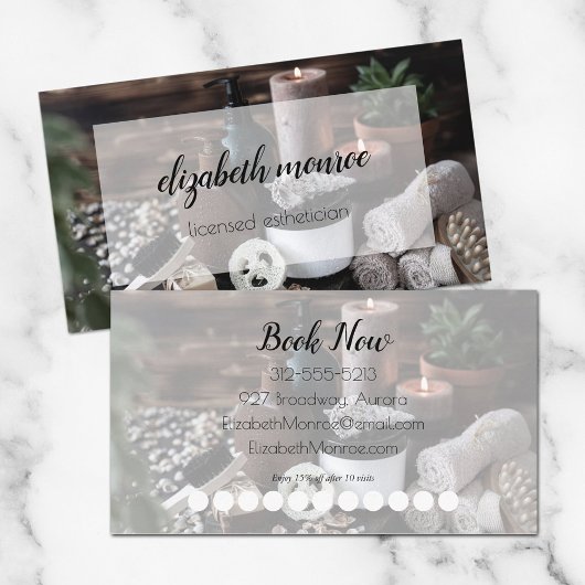 Carte De Visite Spa Handwritten Script Calligraphy Loyalty