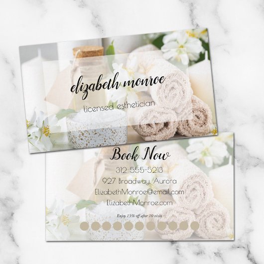 Carte De Visite Spa manuscrit Script Calligraphie Loyauté