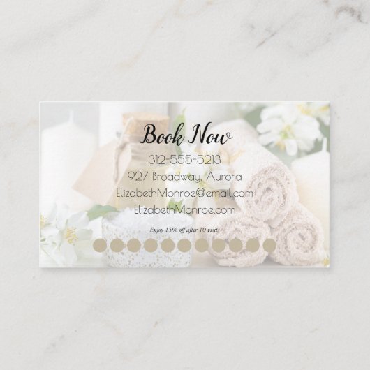 Carte De Visite Spa manuscrit Script Calligraphie Loyauté (Dos)