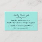 Carte De Visite Spa, massage, beauté (Dos)