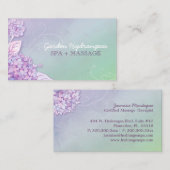 Carte De Visite Spa moderne Hydrangeas + Massage (Devant / Derrière)