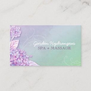 Carte De Visite Spa moderne Hydrangeas + Massage
