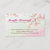 Carte De Visite Spa Naturel En Fleur De Cerisier Rose Et Blanc (Dos)