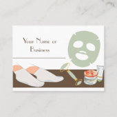 Carte De Visite Spa ou salon Brown, blanc et vert menthe (Devant)