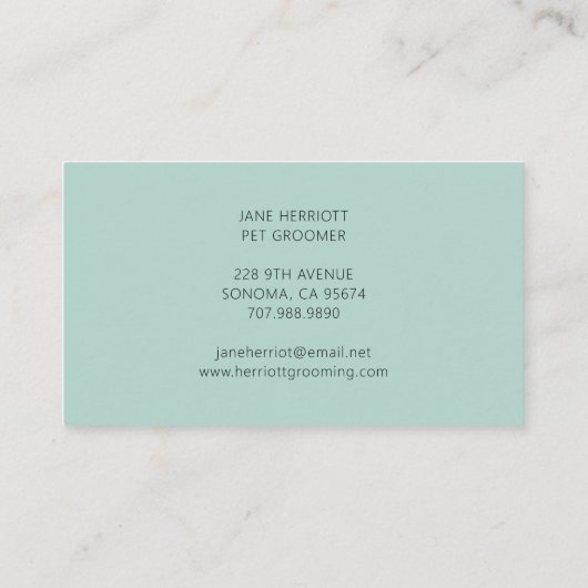 Carte De Visite Spa pour animaux de compagnie (Dos)