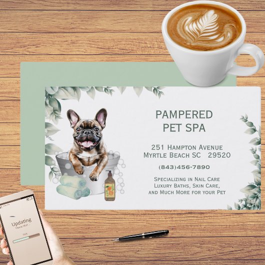 Carte De Visite Spa pour animaux de compagnie Bulldog Français