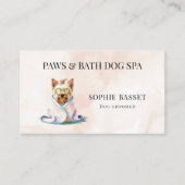 Carte De Visite Spa pour chien adorable Aquarelle Beige (Devant)